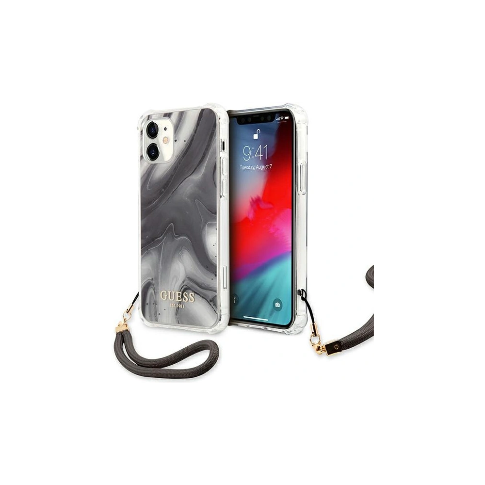 Hurtownia GSM - Etui Guess GUHCN61KSMAGR Apple iPhone 11 šedé/grey hardcase Marble Collection - GUE1131GRY - {ean13} - Hurt