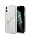 Etui Guess GUHCN61KTRSVGO Apple iPhone 11 Průhledný tvrdý kryt Vintage Script Gold