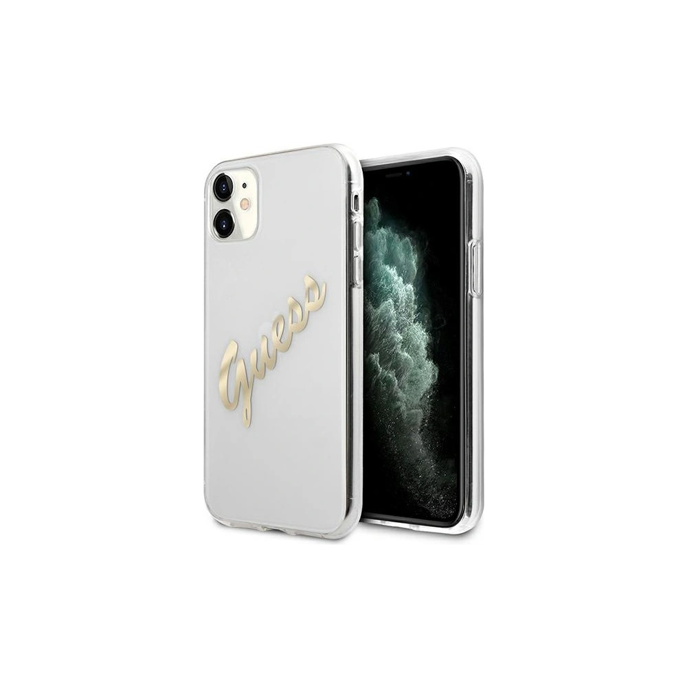 Hurtownia GSM - Etui Guess GUHCN61KTRSVGO Apple iPhone 11 Transparent hardcase Vintage Script Gold - GUE1132CL - {ean13} - Hurt