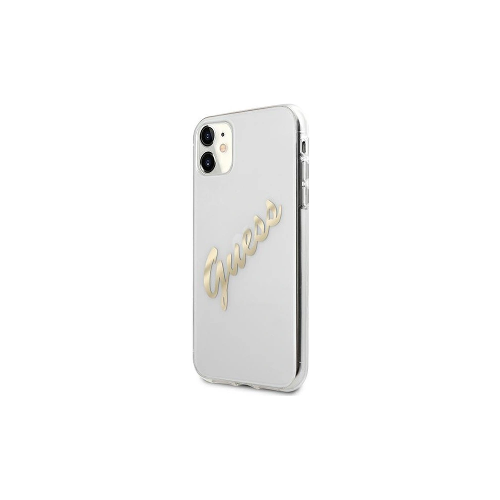 Hurtownia GSM - Etui Guess GUHCN61KTRSVGO Apple iPhone 11 Transparent hardcase Vintage Script Gold - GUE1132CL - {ean13} - Hurt