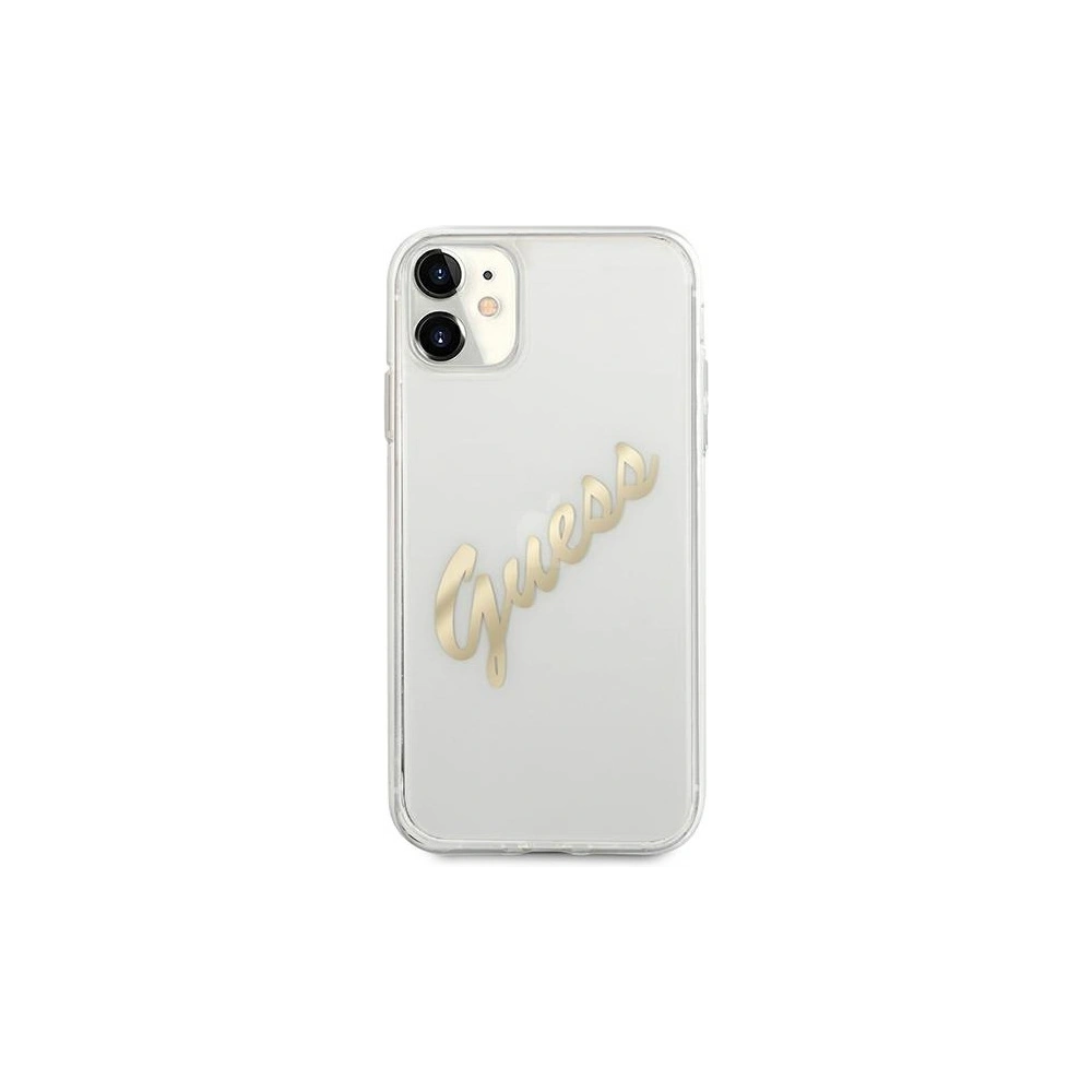 Hurtownia GSM - Etui Guess GUHCN61KTRSVGO Apple iPhone 11 Transparent hardcase Vintage Script Gold - GUE1132CL - {ean13} - Hurt