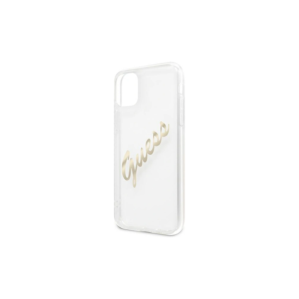 Hurtownia GSM - Etui Guess GUHCN61KTRSVGO Apple iPhone 11 Průhledný tvrdý kryt Vintage Script Gold - GUE1132CL - {ean13} - Hurt