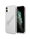 Etui Guess GUHCN61KTRSVSI Apple iPhone 11 Transparent hardcase Vintage Script Silver
