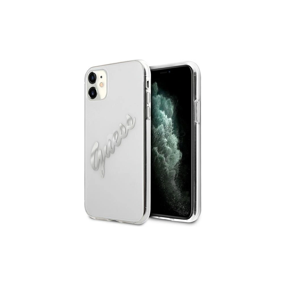 Hurtownia GSM - Etui Guess GUHCN61KTRSVSI Apple iPhone 11 Transparent hardcase Vintage Script Silver - GUE1133CL - {ean13} - Hurt