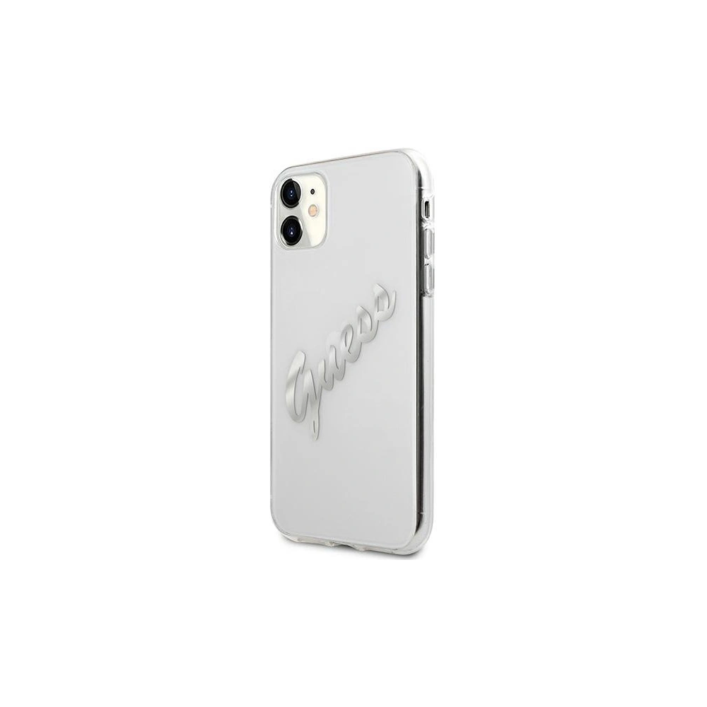 Hurtownia GSM - Etui Guess GUHCN61KTRSVSI Apple iPhone 11 Transparent hardcase Vintage Script Silver - GUE1133CL - {ean13} - Hurt