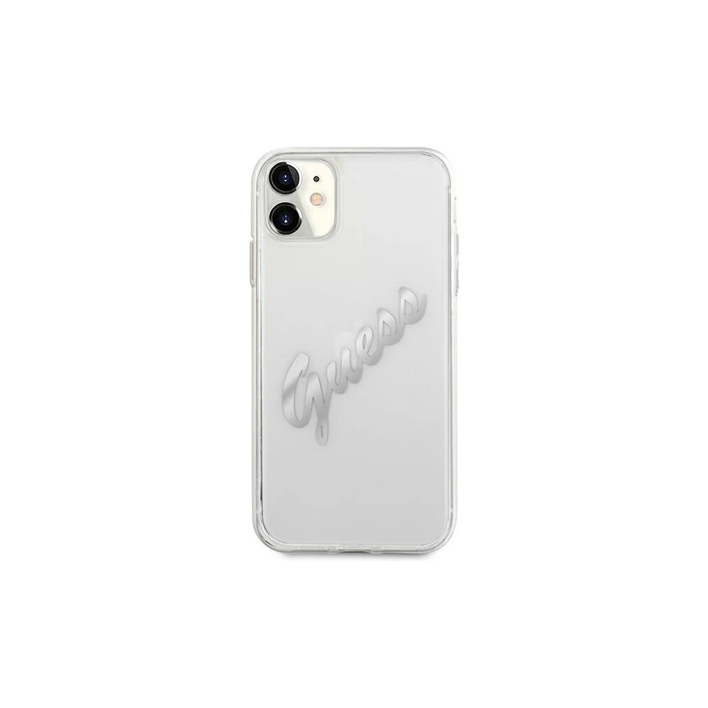Hurtownia GSM - Etui Guess GUHCN61KTRSVSI Apple iPhone 11 Transparentní tvrdý kryt Vintage Script Silver - GUE1133CL - {ean13} - Hurt