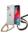 Etui Guess GUHCP12LKC4GSGO Apple iPhone 12 Pro Max Transparent hardcase 4G Gold Chain