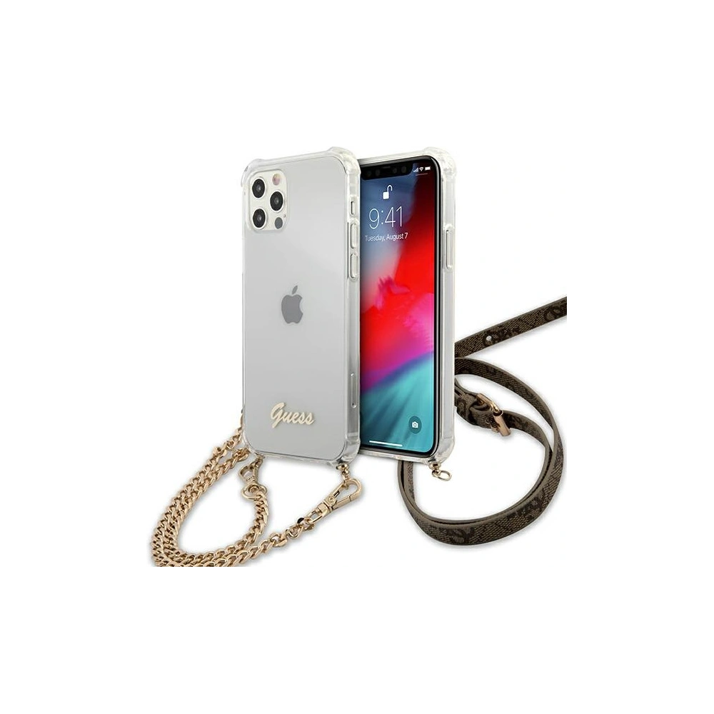 Hurtownia GSM - Etui Guess GUHCP12LKC4GSGO Apple iPhone 12 Pro Max Transparent hardcase 4G Gold Chain - GUE1134CL - {ean13} - Hurt
