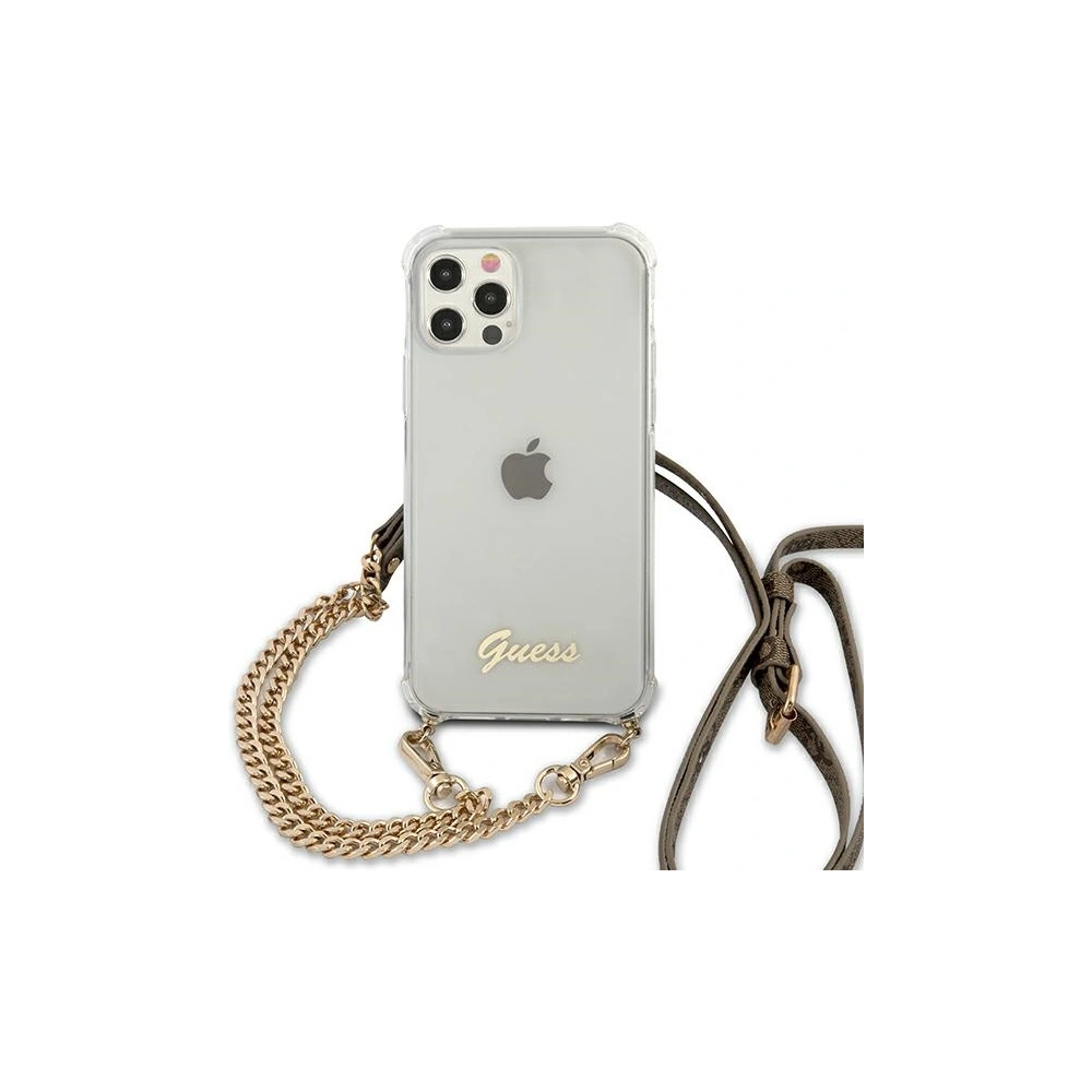 Hurtownia GSM - Etui Guess GUHCP12LKC4GSGO Apple iPhone 12 Pro Max Transparent hardcase 4G Gold Chain - GUE1134CL - {ean13} - Hurt