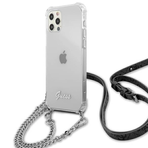 Etui Guess GUHCP12LKC4GSSI Apple iPhone 12 Pro Max Transparent hardcase 4G Silver Chain