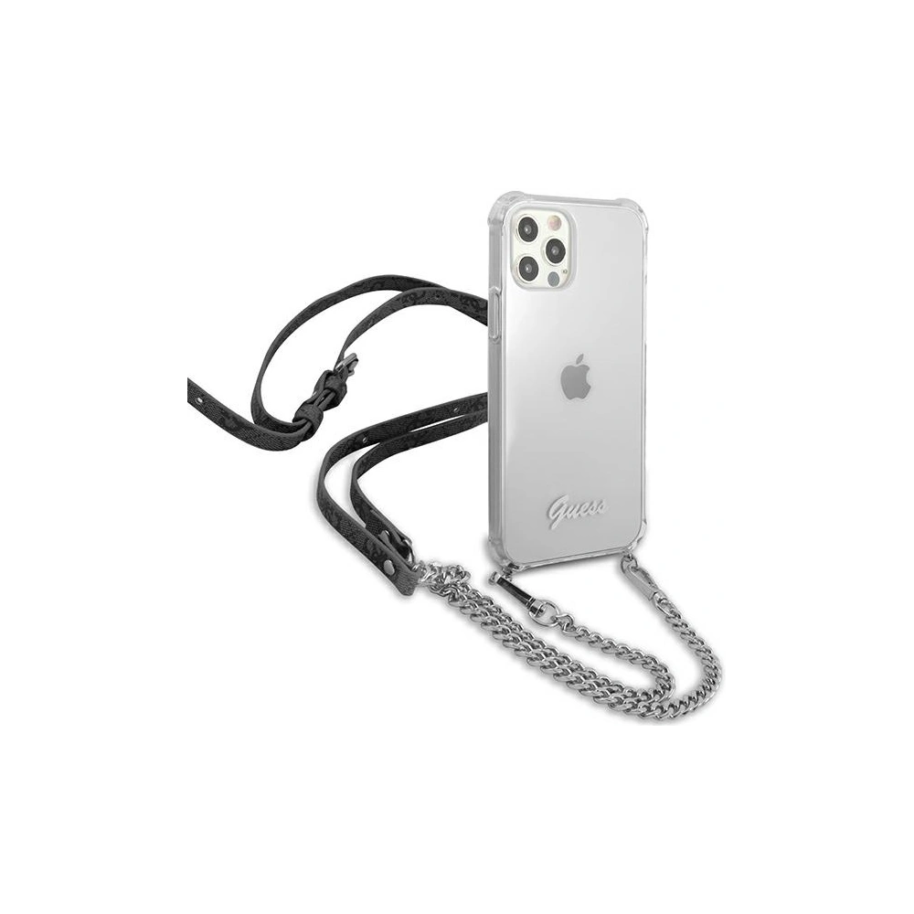 Hurtownia GSM - Etui Guess GUHCP12LKC4GSSI Apple iPhone 12 Pro Max Transparentní tvrdý obal 4G Stříbrný řetěz - GUE1135CL - {ean13} - Hurt