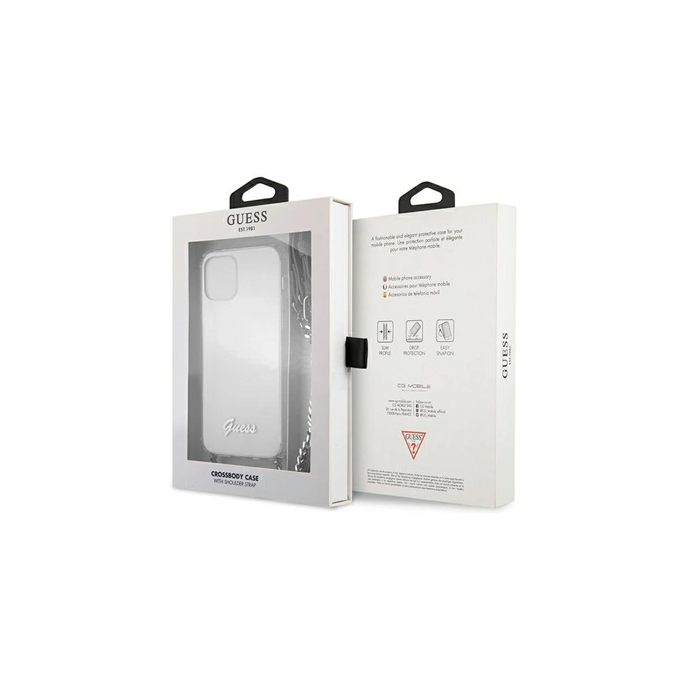 Hurtownia GSM - Etui Guess GUHCP12LKC4GSSI Apple iPhone 12 Pro Max Transparentní tvrdý obal 4G Stříbrný řetěz - GUE1135CL - {ean13} - Hurt