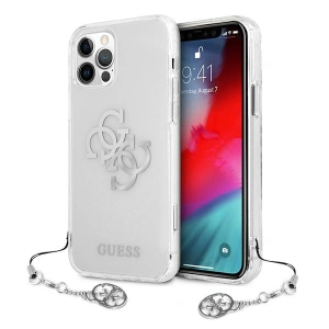 Hurtownia GSM - Etui Guess GUHCP12LKS4GSI Apple iPhone 12 Pro Max Transparentní tvrdý kryt 4G Silver Charms Collection - GUE1138CL - {ean13} - Hurt