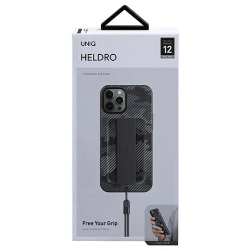 Etui UNIQ Heldro Apple iPhone 12 Pro Max czarny moro/charcoal camo Antimicrobial