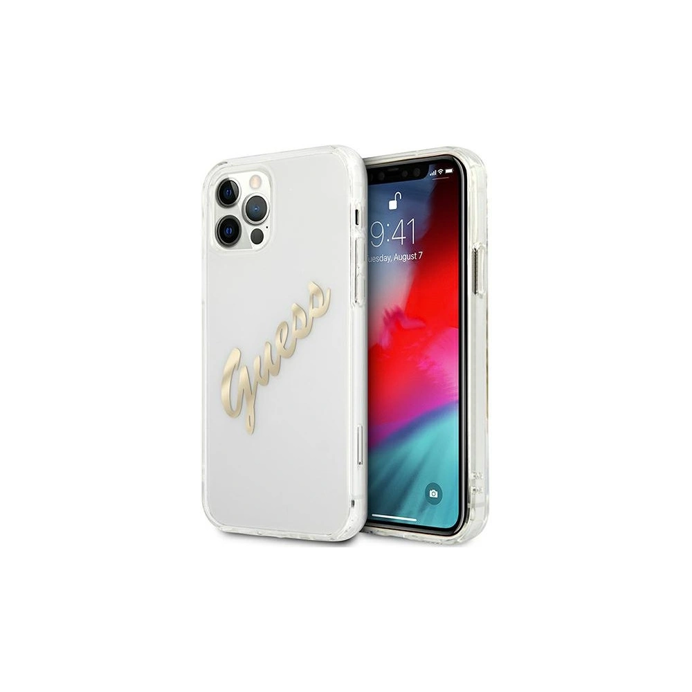 Hurtownia GSM - Etui Guess GUHCP12LKTRSVGO Apple iPhone 12 Pro Max Transparent hardcase Vintage Script Gold - GUE1143CL - {ean13} - Hurt