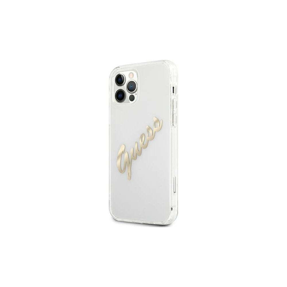 Hurtownia GSM - Etui Guess GUHCP12LKTRSVGO Apple iPhone 12 Pro Max Transparent hardcase Vintage Script Gold - GUE1143CL - {ean13} - Hurt