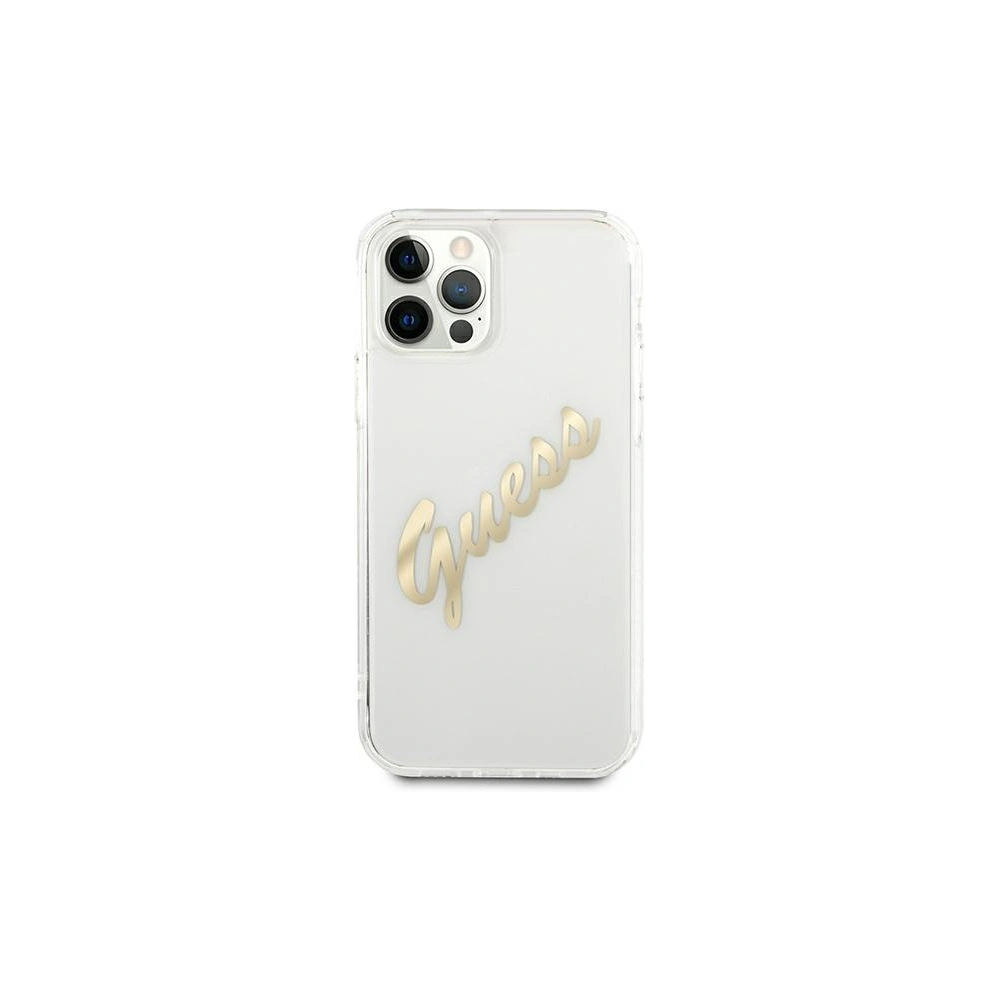 Hurtownia GSM - Etui Guess GUHCP12LKTRSVGO Apple iPhone 12 Pro Max Transparent hardcase Vintage Script Gold - GUE1143CL - {ean13} - Hurt