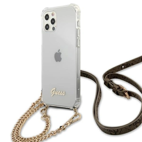 Etui Guess GUHCP12MKC4GSGO Apple iPhone 12/12 Pro Transparent hardcase 4G Gold Chain
