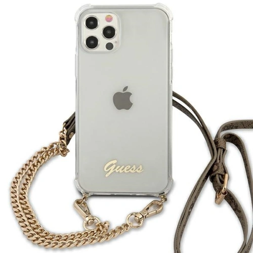 Etui Guess GUHCP12MKC4GSGO Apple iPhone 12/12 Pro Transparent hardcase 4G Gold Chain