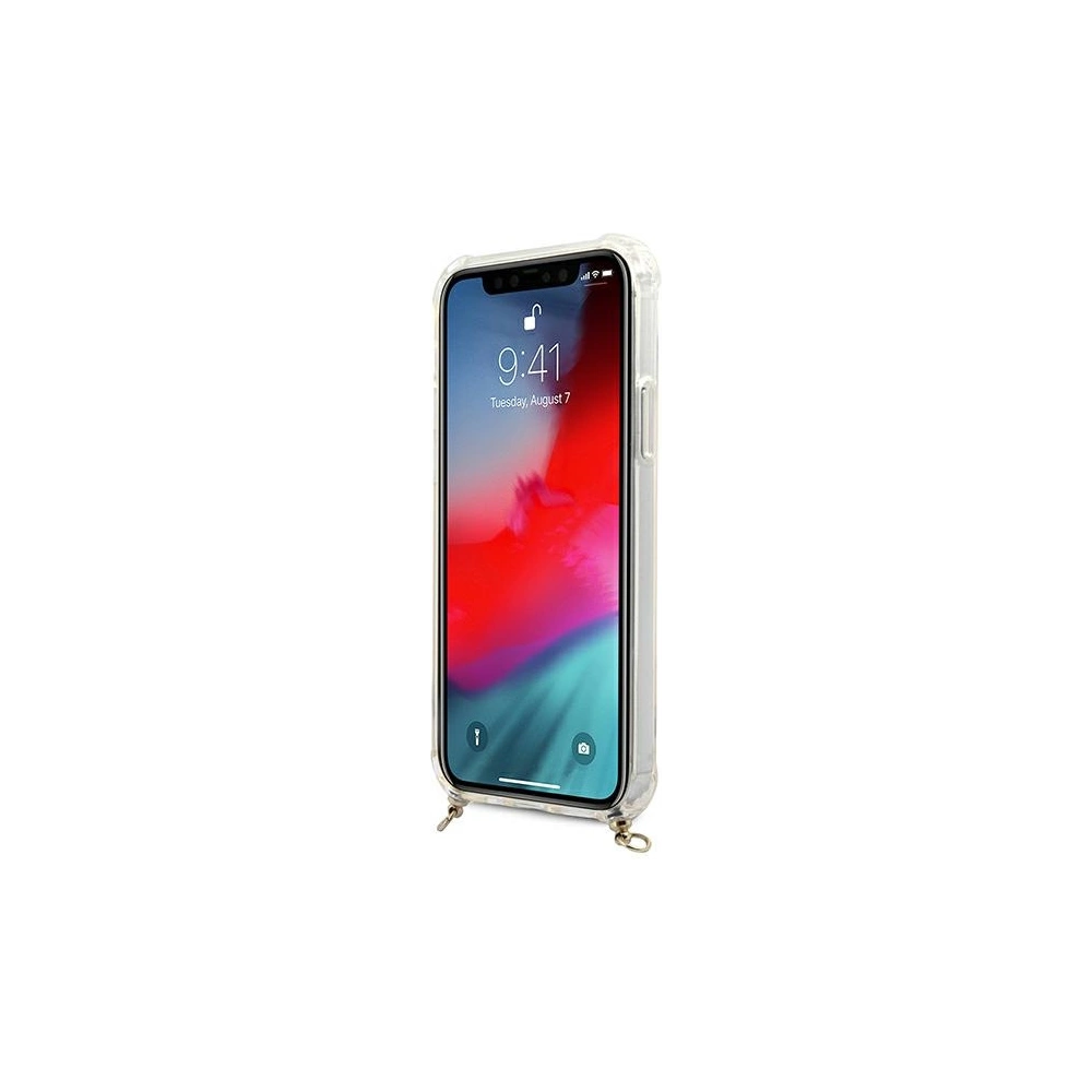 Hurtownia GSM - Etui Guess GUHCP12MKC4GSGO Apple iPhone 12/12 Pro Transparentní tvrdý obal 4G Zlatý řetěz - GUE1149CL - {ean13} - Hurt