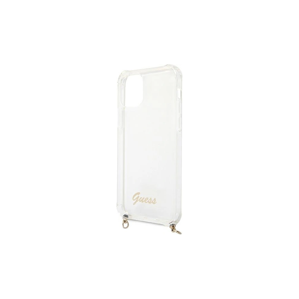 Hurtownia GSM - Etui Guess GUHCP12MKC4GSGO Apple iPhone 12/12 Pro Transparentní tvrdý obal 4G Zlatý řetěz - GUE1149CL - {ean13} - Hurt