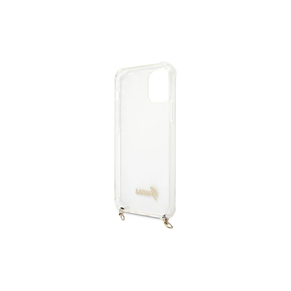 Hurtownia GSM - Etui Guess GUHCP12MKC4GSGO Apple iPhone 12/12 Pro Transparentní tvrdý obal 4G Zlatý řetěz - GUE1149CL - {ean13} - Hurt
