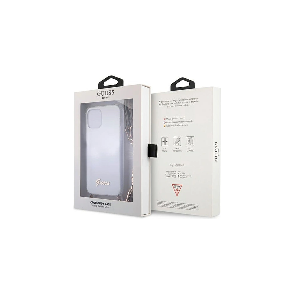 Hurtownia GSM - Etui Guess GUHCP12MKC4GSGO Apple iPhone 12/12 Pro Transparentní tvrdý obal 4G Zlatý řetěz - GUE1149CL - {ean13} - Hurt
