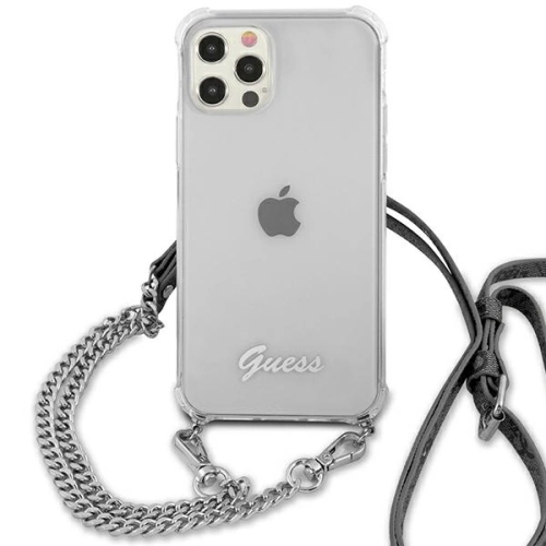 Etui Guess GUHCP12MKC4GSSI Apple iPhone 12/12 Pro Transparent hardcase 4G Silver Chain