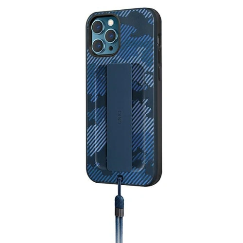 Etui UNIQ Heldro Apple iPhone 12/12 Pro niebieski moro/marine camo Antimicrobial