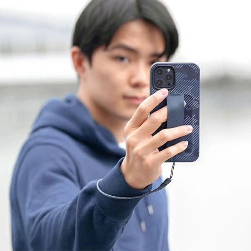 Etui UNIQ Heldro Apple iPhone 12/12 Pro niebieski moro/marine camo Antimicrobial