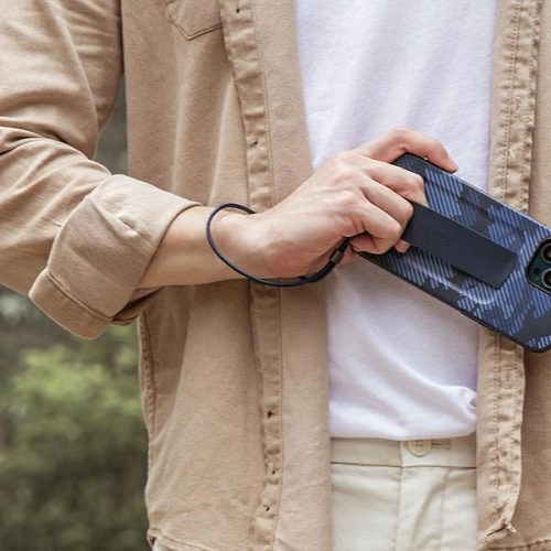 Etui UNIQ Heldro Apple iPhone 12/12 Pro niebieski moro/marine camo Antimicrobial