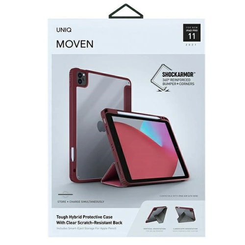 Etui UNIQ Moven Apple iPad Pro 11 2021 (3. generacji) Antimicrobial bordowy/burgundy