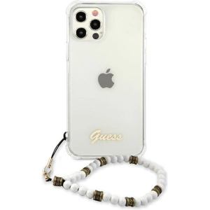 Hurtownia GSM - Etui Guess GUHCP12MKPSWH Apple iPhone 12/12 Pro Transparentní tvrdý obal Bílá perla - GUE1151CL - {ean13} - Hurt