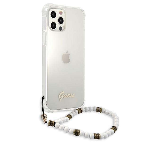 Kryt Guess GUHCP12MKPSWH Apple iPhone 12/12 Pro Transparent hardcase White Pearl