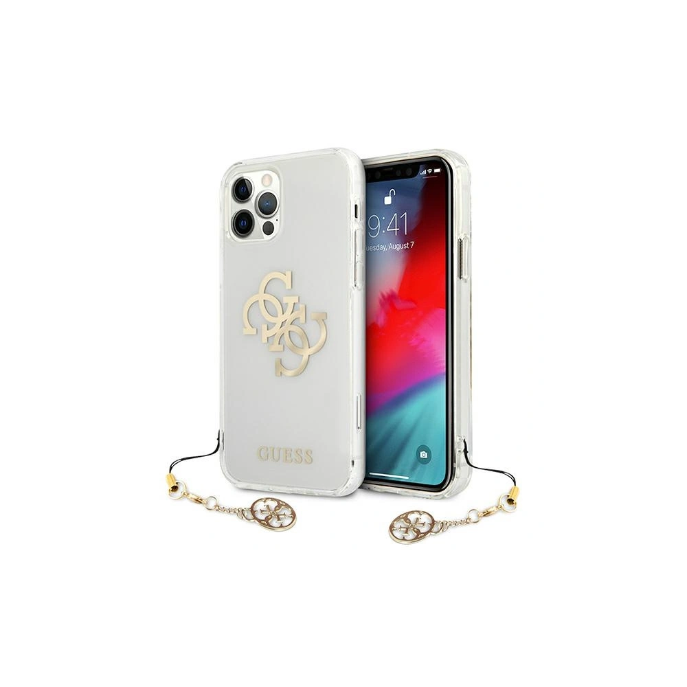 Wholesale Guess GUHCP12MKS4GGO Apple iPhone 12/12 Pro Transparent hardcase 4G Gold Charms Collection - GUE1152CL - {ean13} - Hurt