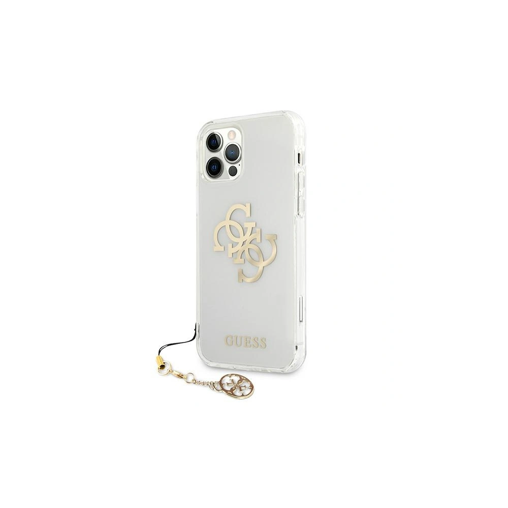 Hurtownia GSM - Etui Guess GUHCP12MKS4GGO Apple iPhone 12/12 Pro Transparentní tvrdý kryt 4G Gold Charms Collection - GUE1152CL - {ean13} - Hurt