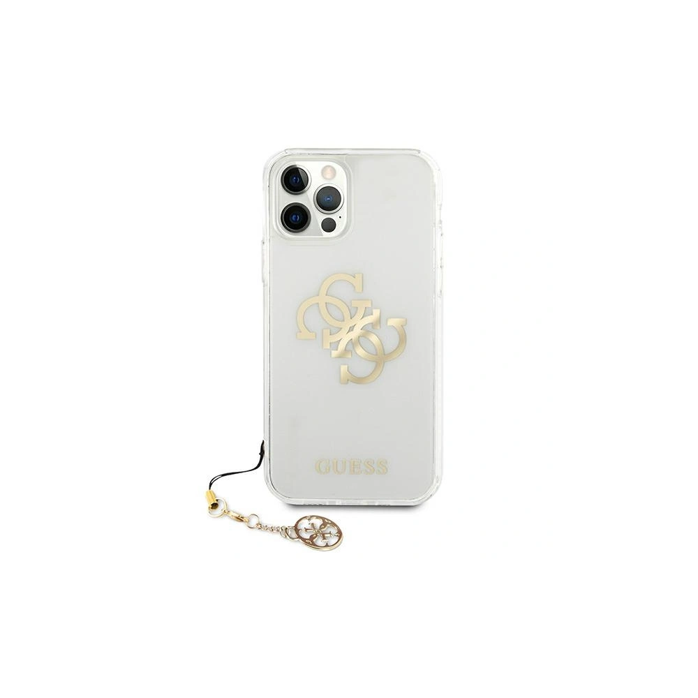 Wholesale Guess GUHCP12MKS4GGO Apple iPhone 12/12 Pro Transparent hardcase 4G Gold Charms Collection - GUE1152CL - {ean13} - Hurt