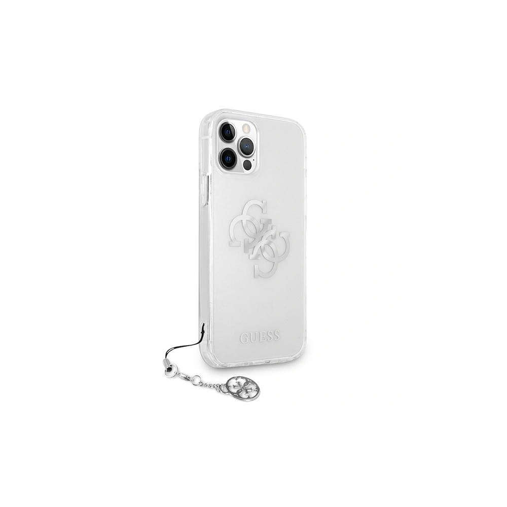 Hurtownia GSM - Etui Guess GUHCP12MKS4GSI Apple iPhone 12/12 Pro Transparentní tvrdý kryt 4G Silver Charms Collection - GUE1153CL - {ean13} - Hurt