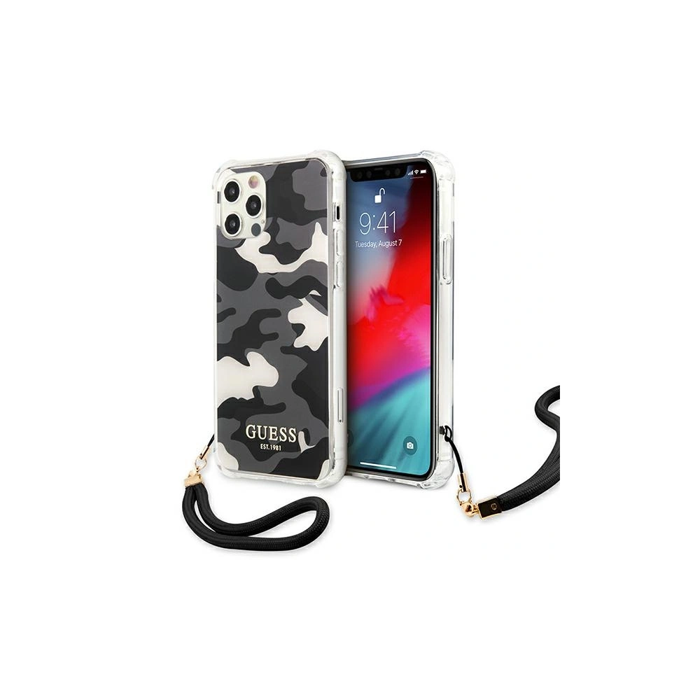 Hurtownia GSM - Etui Guess GUHCP12MKSARBK Apple iPhone 12/12 Pro černý/black hardcase Camo Collection - GUE1154BLK - {ean13} - Hurt