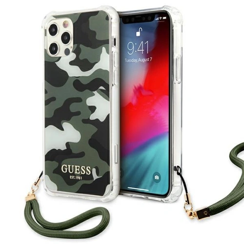 Etui Guess GUHCP12MKSARKA Apple iPhone 12/12 Pro zielony/khaki hardcase Camo Collection