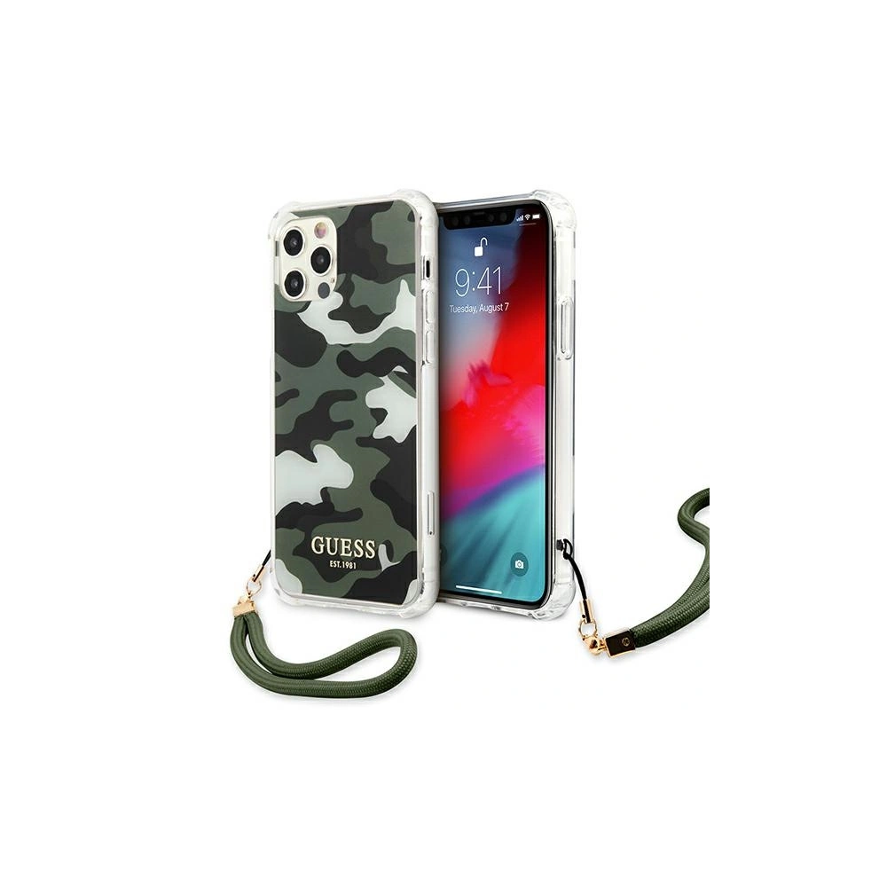 Hurtownia GSM - Etui Guess GUHCP12MKSARKA Apple iPhone 12/12 Pro zielony/khaki hardcase Camo Collection - GUE1155KHA - {ean13} - Hurt