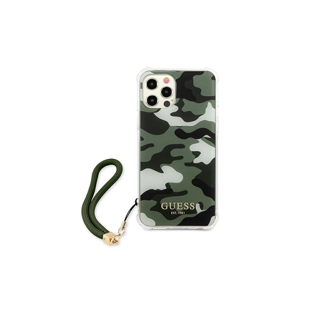 Hurtownia GSM - Etui Guess GUHCP12MKSARKA Apple iPhone 12/12 Pro zielony/khaki hardcase Camo Collection - GUE1155KHA - {ean13} - Hurt