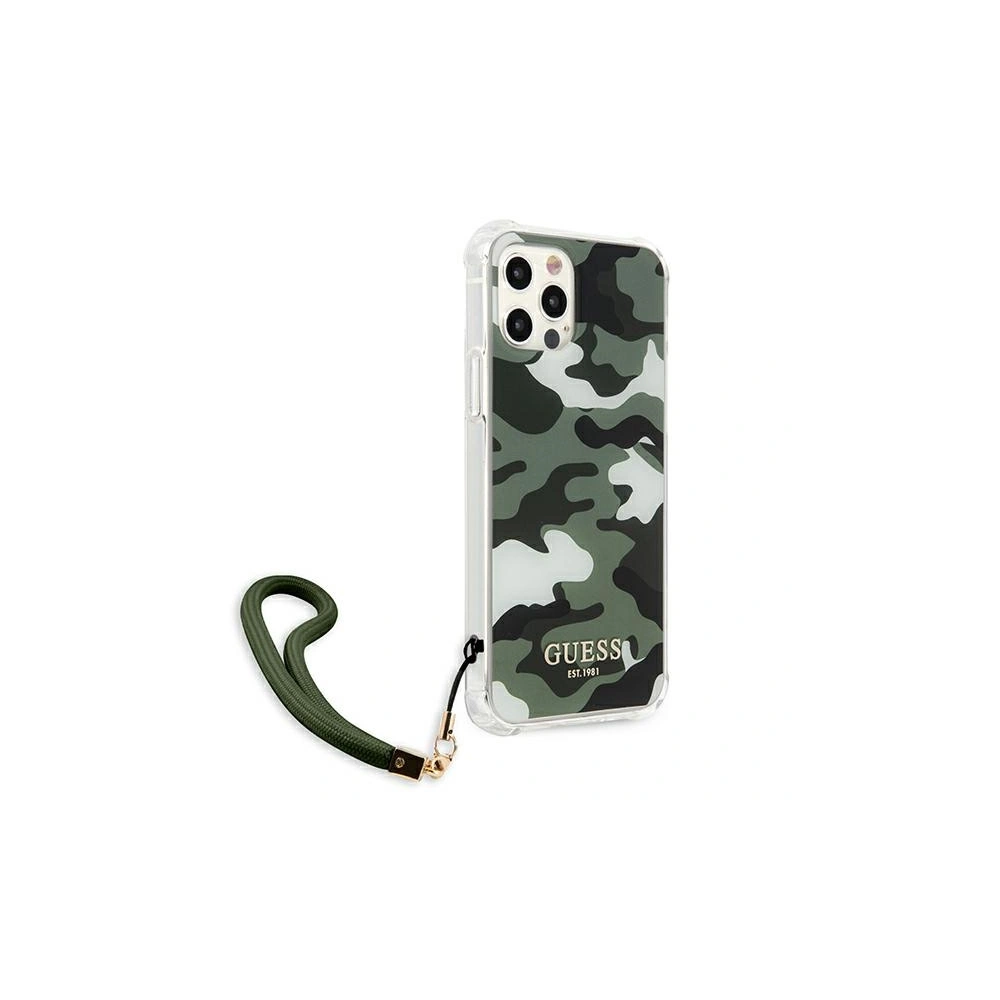 Hurtownia GSM - Etui Guess GUHCP12MKSARKA Apple iPhone 12/12 Pro zielony/khaki hardcase Camo Collection - GUE1155KHA - {ean13} - Hurt