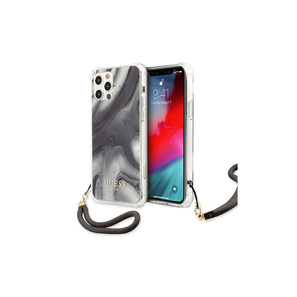 Wholesale Guess GUHCP12MKSMAGR Apple iPhone 12/12 Pro grey hardcase Marble Collection - GUE1156GRY - {ean13} - Hurt