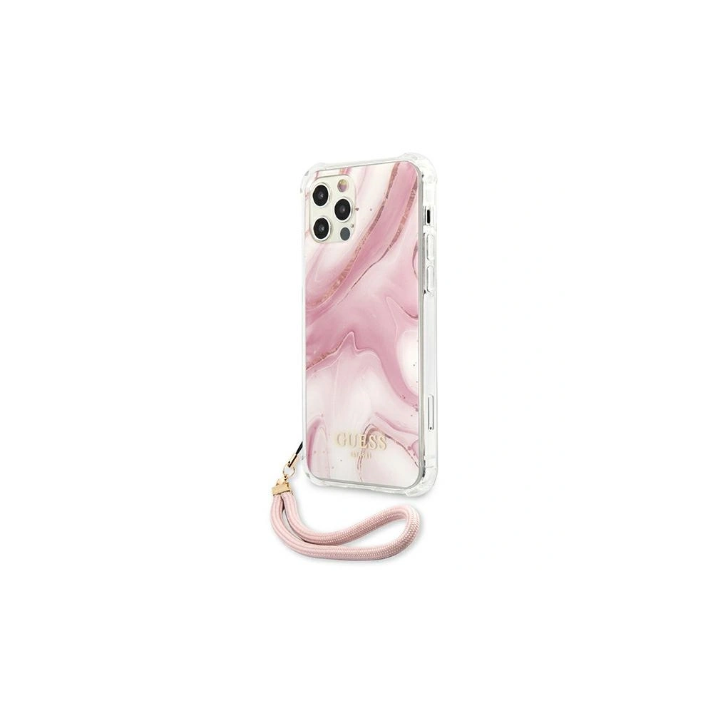 Wholesale Guess GUHCP12MKSMAPI Apple iPhone 12/12 Pro pink hardcase Marble Collection - GUE1157PNK - {ean13} - Hurt