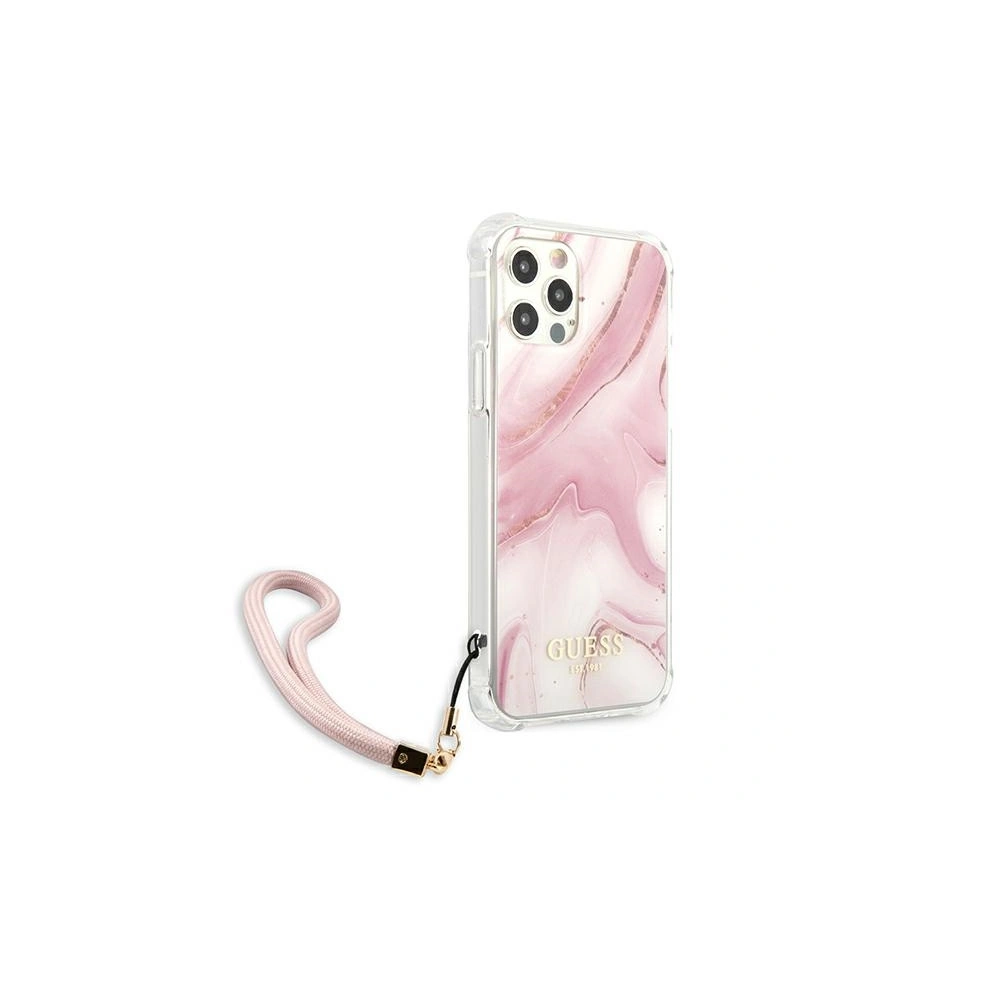 Wholesale Guess GUHCP12MKSMAPI Apple iPhone 12/12 Pro pink hardcase Marble Collection - GUE1157PNK - {ean13} - Hurt