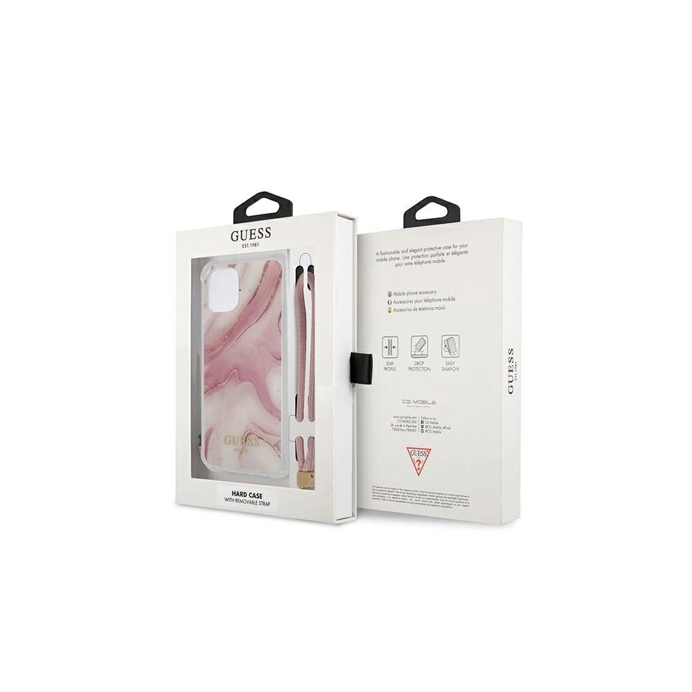 Wholesale Guess GUHCP12MKSMAPI Apple iPhone 12/12 Pro pink hardcase Marble Collection - GUE1157PNK - {ean13} - Hurt
