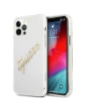 Guess GUHCP12MKTRSVGO Apple iPhone 12/12 Pro Transparent hardcase Vintage Script Gold