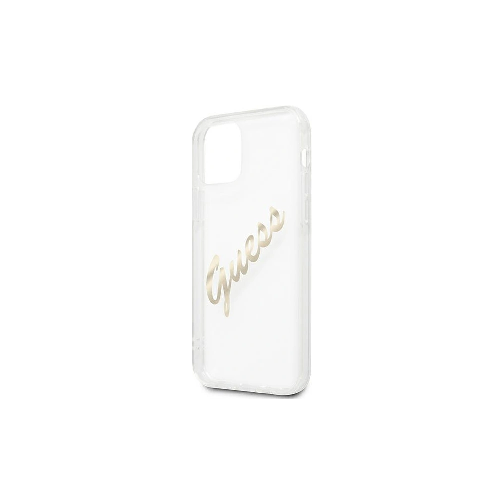 Wholesale Guess GUHCP12MKTRSVGO Apple iPhone 12/12 Pro Transparent hardcase Vintage Script Gold - GUE1158CL - {ean13} - Hurt