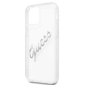 Hurtownia GSM - Etui Guess GUHCP12MKTRSVSI Apple iPhone 12/12 Pro Transparentní tvrdý obal Vintage Script Silver - GUE1159CL - {ean13} - Hurt